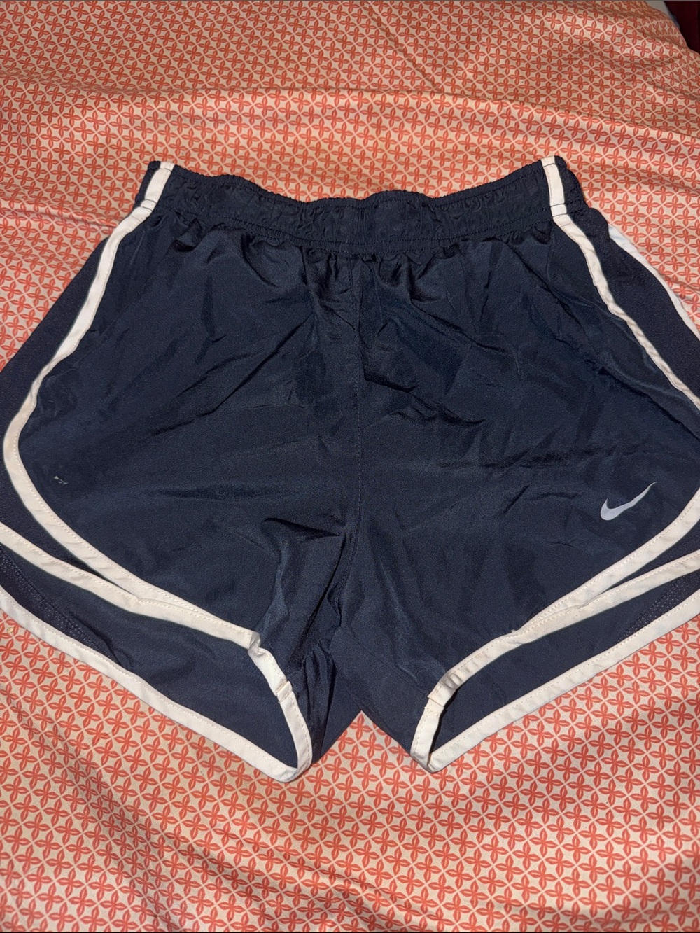 Nike Navy Athletic Running Shorts with White Trim